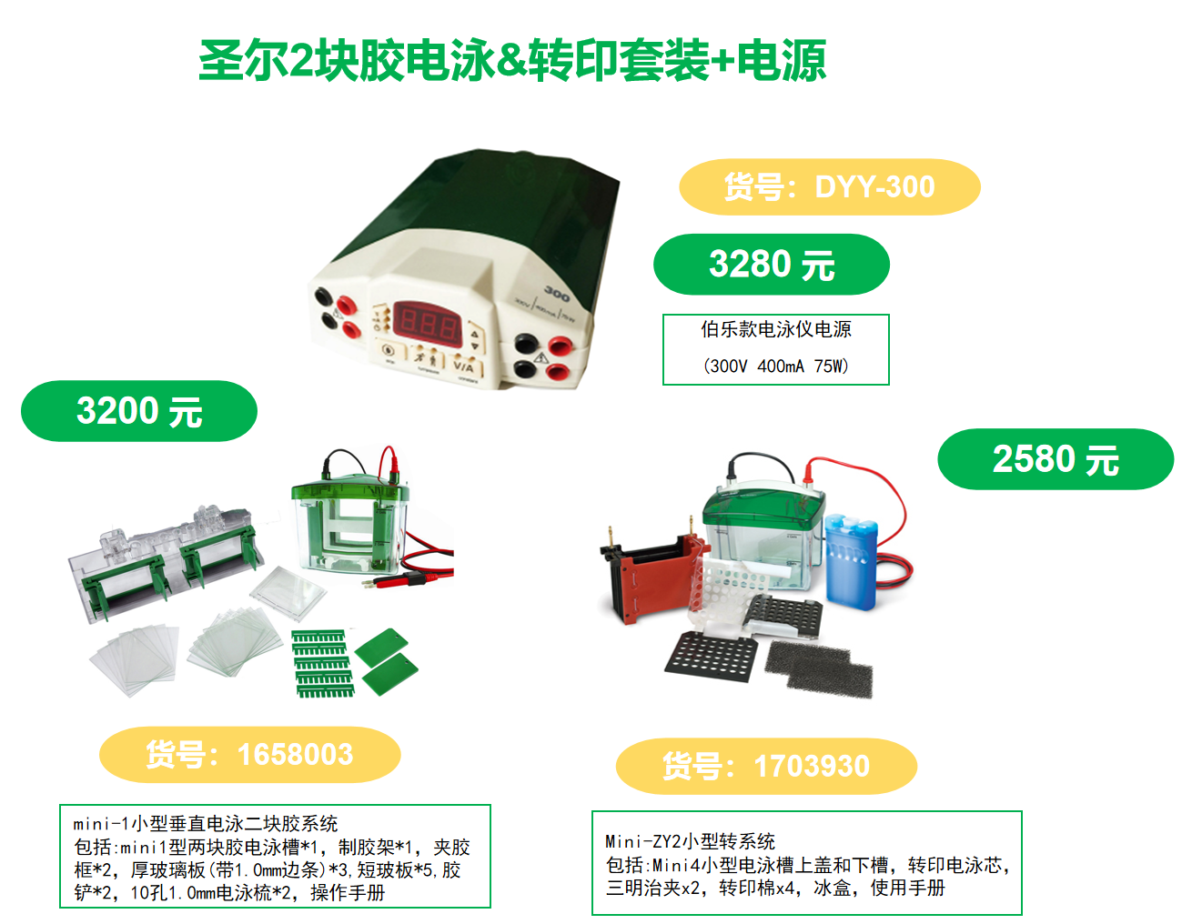 Mini-ZY2小型转印系统，包括：Mini 4小型电泳槽上盖和下槽，转印电泳芯，三明治夹x2，转印棉x4，冰盒，使用手册 Transfer Electrode Assembly
